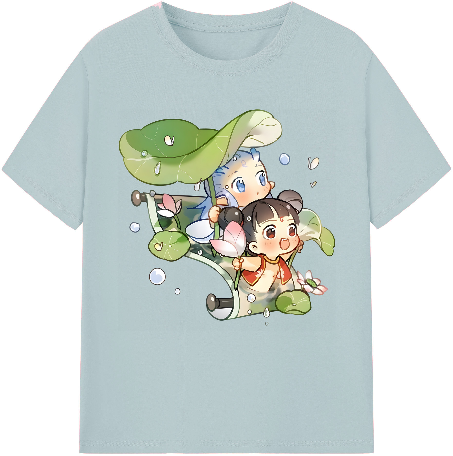 （画像用） Ne Zha 2 ナタ 魔童の大暴れ 綿100％半袖Tシャツ（フロントプリント）